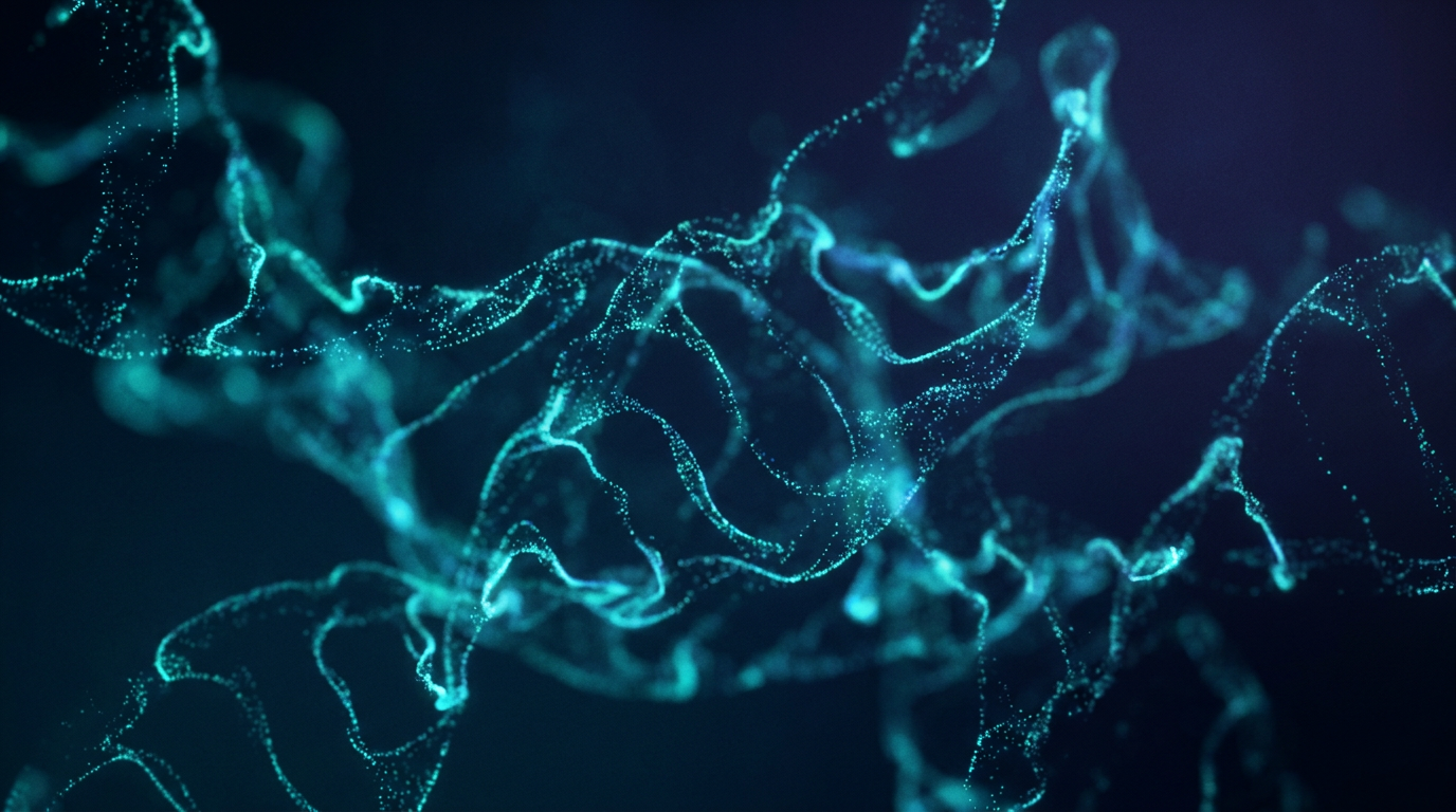 Abstract glowing molecular illustration representing peptides for weight loss